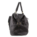 Pierre Cardin Rustic Leather Overnight Bag in Black