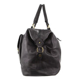Pierre Cardin Rustic Leather Overnight Bag in Black