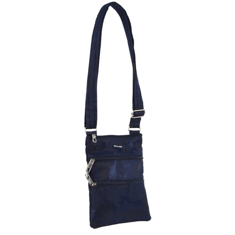 Pierre Cardin Anti-Theft Cross Body Travel Bag - Navy Camo