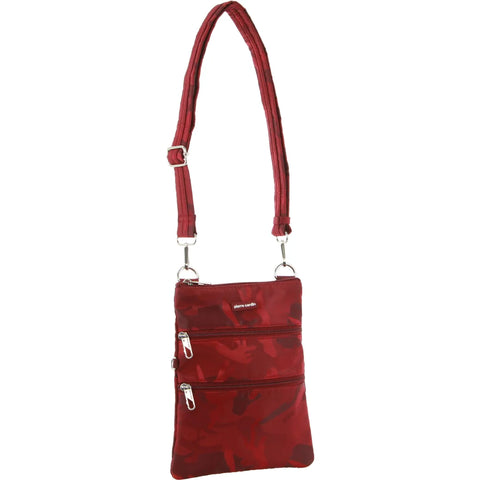 Pierre Cardin Anti-Theft Cross Body Travel Bag - Wine Camo