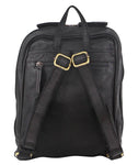 PIERRE CARDIN LADIES WOVEN LEATHER BACKPACK - BLACK