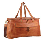 Pierre Cardin Burnished Leather Overnight Bag - Cognac