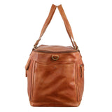 Pierre Cardin Burnished Leather Overnight Bag - Cognac