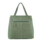 HERRINGBONE EMBOSSED LEATHER TOTE - GREEN