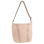 HERRINGBONE EMBOSSED LEATHER CROSS BODY BAG - BLUSH