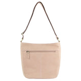 HERRINGBONE EMBOSSED LEATHER CROSS BODY BAG - BLUSH