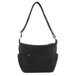 Pierre Cardin Woven Embossed Leather Handbag - Black