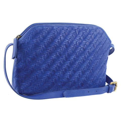 PIERRE CARDIN LEATHER HANDBAG - ROYAL BLUE