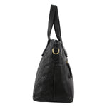 Pierre Cardin Woven Embossed Leather Tote - Black