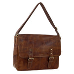 Pierre Cardin Leather Business Satchel - Cognac