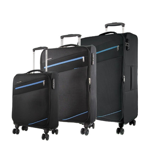 PC3548 Soft Shell 3-Piece luggage set - Black