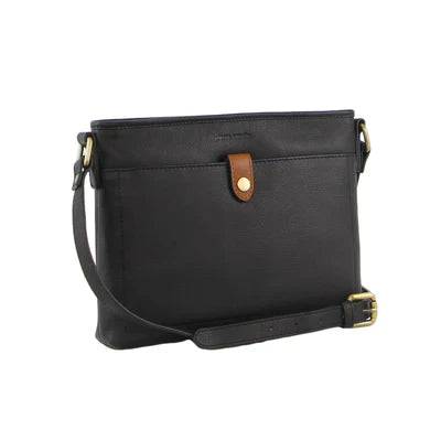 Pierre Cardin Leather Stitch Design Bag - Black