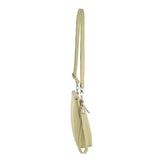 Pierre Cardin Ladies Leather Stitch Design Cross Body Bag - Sand