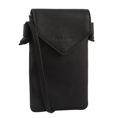 Pierre Cardin Leather Phone Bag - Black