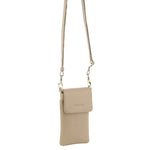 Leather Phone Cross Body Bag - Gold