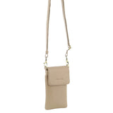 Leather Phone Cross Body Bag - Gold
