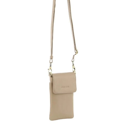 Leather Phone Cross Body Bag - Gold