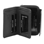 Compact Women's Bi-Fold Leather Wallet - Black