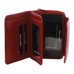 Compact Women's Leather Bi-Fold Wallet - Red