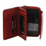 Compact Women's Leather Bi-Fold Wallet - Red