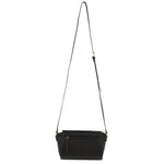 Pierre Cardin Leather Pleated Design Crossbody Bag - Black