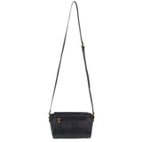 Pierre Cardin Leather Pleated Design Crossbody Bag - Navy