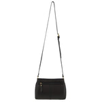 Pierre Cardin Leather Pleated Crossbody Bag - Black