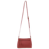 Pierre Cardin Leather Pleated Crossbody Bag - Marsala