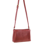 Pierre Cardin Leather Pleated Crossbody Bag - Marsala