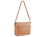 Pierre Cardin Classic Ladies Leather Cross Body Bag - Apricot