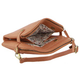 Pierre Cardin Leather Crossbody Bag - Apricot
