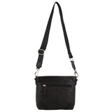 Pierre Cardin Stamped Leather Cross Body Bag - Black