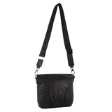 Pierre Cardin Stamped Leather Cross Body Bag - Black