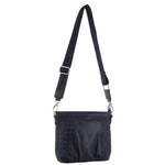 Pierre Cardin Stamped Leather Cross Body Bag - Navy