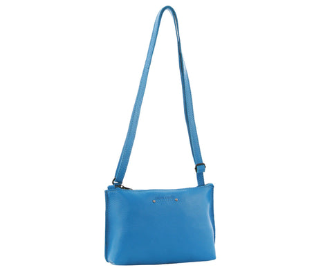 Pierre Cardin Small Leather Cross Body Bag - Aqua