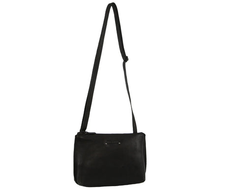Pierre Cardin Small Leather Cross Body Bag - Black