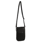 Pierre Cardin Leather Embossed Woven Wallet Bag -  Black