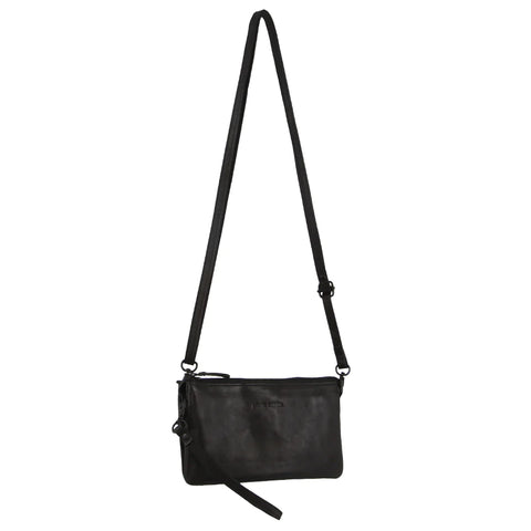 Pierre Cardin Leather Multiway Cross Body Bag - Black
