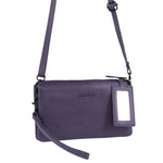 Pierre Cardin Leather Multiway Cross Body Bag - Purple