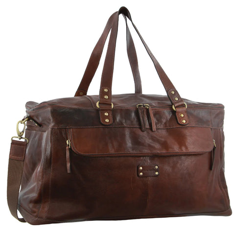 Pierre Cardin Burnished Leather Overnight Bag - Legend