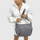 Pierre Cardin Woven Embossed Leather Handbag - Teal