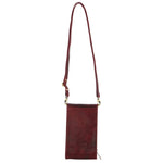 PIERRE CARDIN LEATHER CROSSBODY ORGANISER/WALLET WITH PHONE POCKET - CHERRY