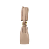 Pierre Cardin Ladies leather Flap Over Bag - Nude