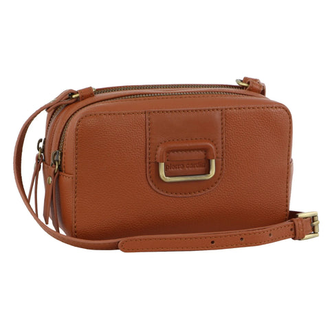 Pierre Cardin Ladies Leather Crossbody Bag/Clutch - Cognac