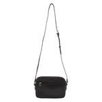 Pierre Cardin Leather Stitch-Design Camera Bag - Black