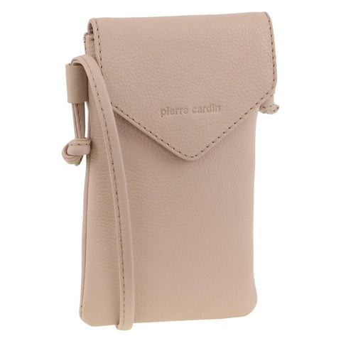 Pierre Cardin Leather Phone Bag - Nude