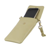 Leather Phone Cross Body Bag - Sand