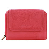 Compact Women's Leather Bi-Fold Wallet - Pink