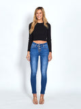 Louis Button-up Skinny Jean - Blue Wash