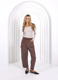 Leo Barrel Leg Jeans - Chocolate